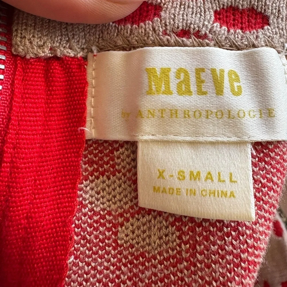 Maeve Anthropologie women’s Quant 
Skirt orange red tan floral sweater material - Picture 9 of 12